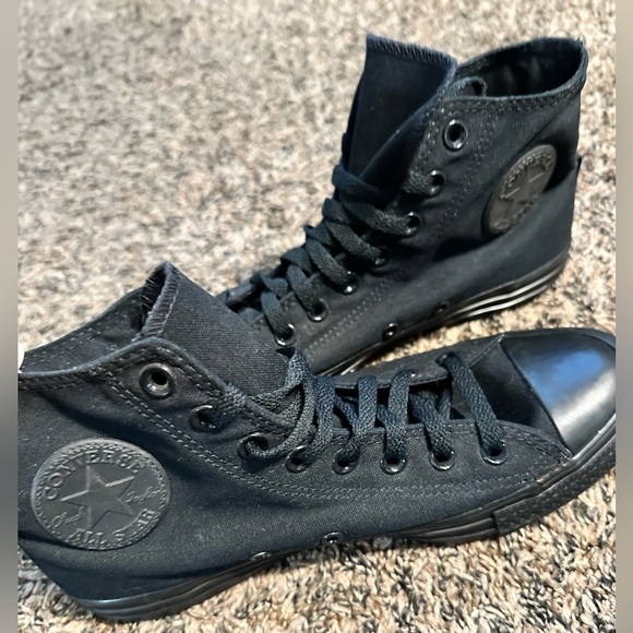 Unisex Converse Chuck Taylor All Star All Black Canvas High-Tops - Men’s Size 7 - Picture 5 of 7